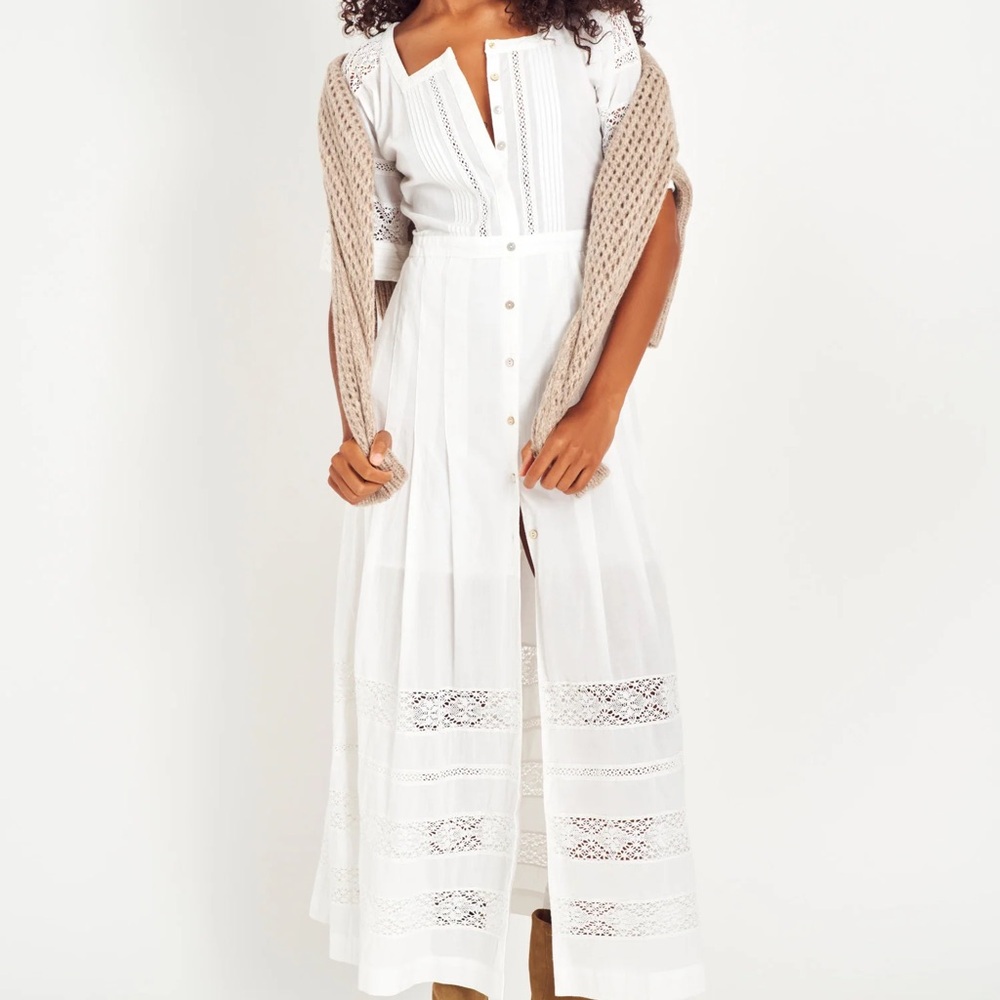 LoveShackFancy Edie Dress White